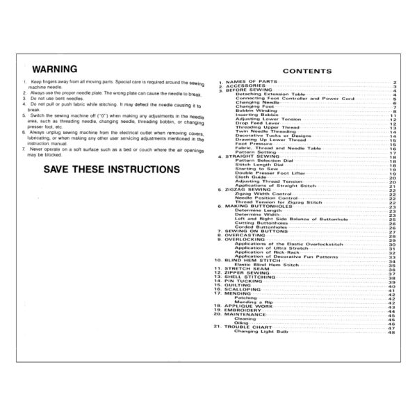 White 1717 Instruction Manual Online - Image 2