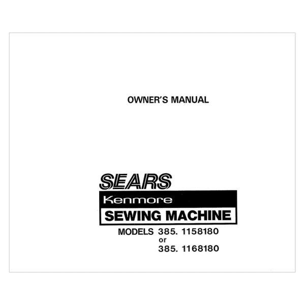 Kenmore 385.1168180 Instruction Manual Fashion