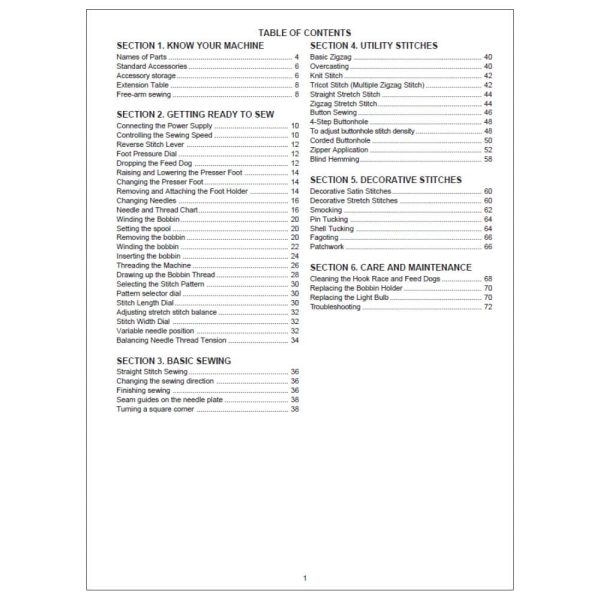 Janome 521 Instruction Manual Online - Image 2